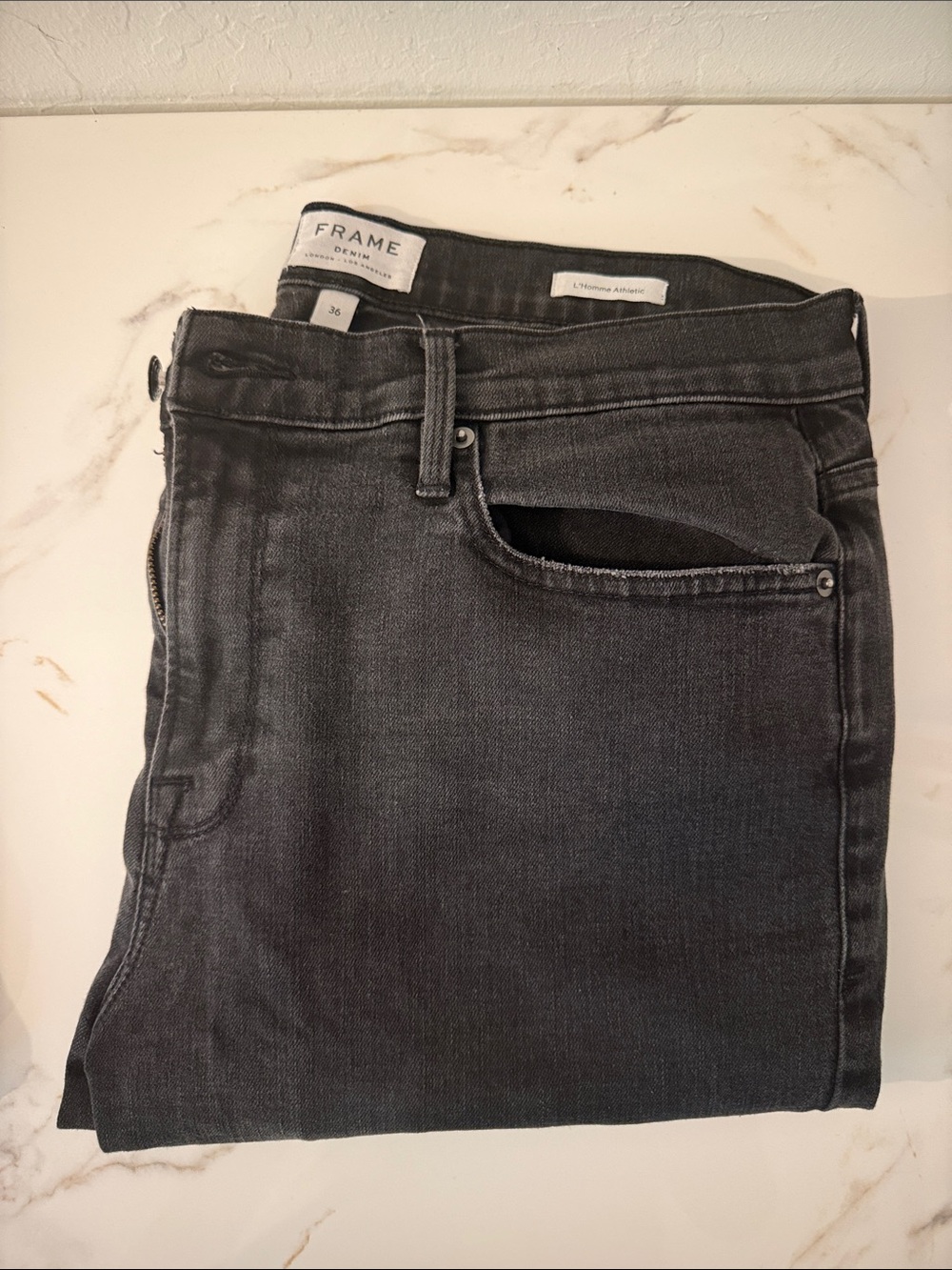 **2 Pair** Frame Denim L’Homme Jeans in Washed Black and Light Gray
